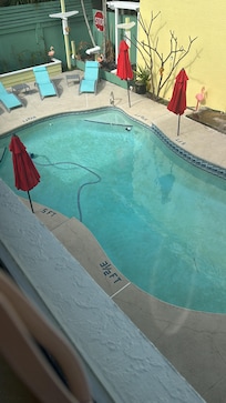 Nice view from the room to the pool.