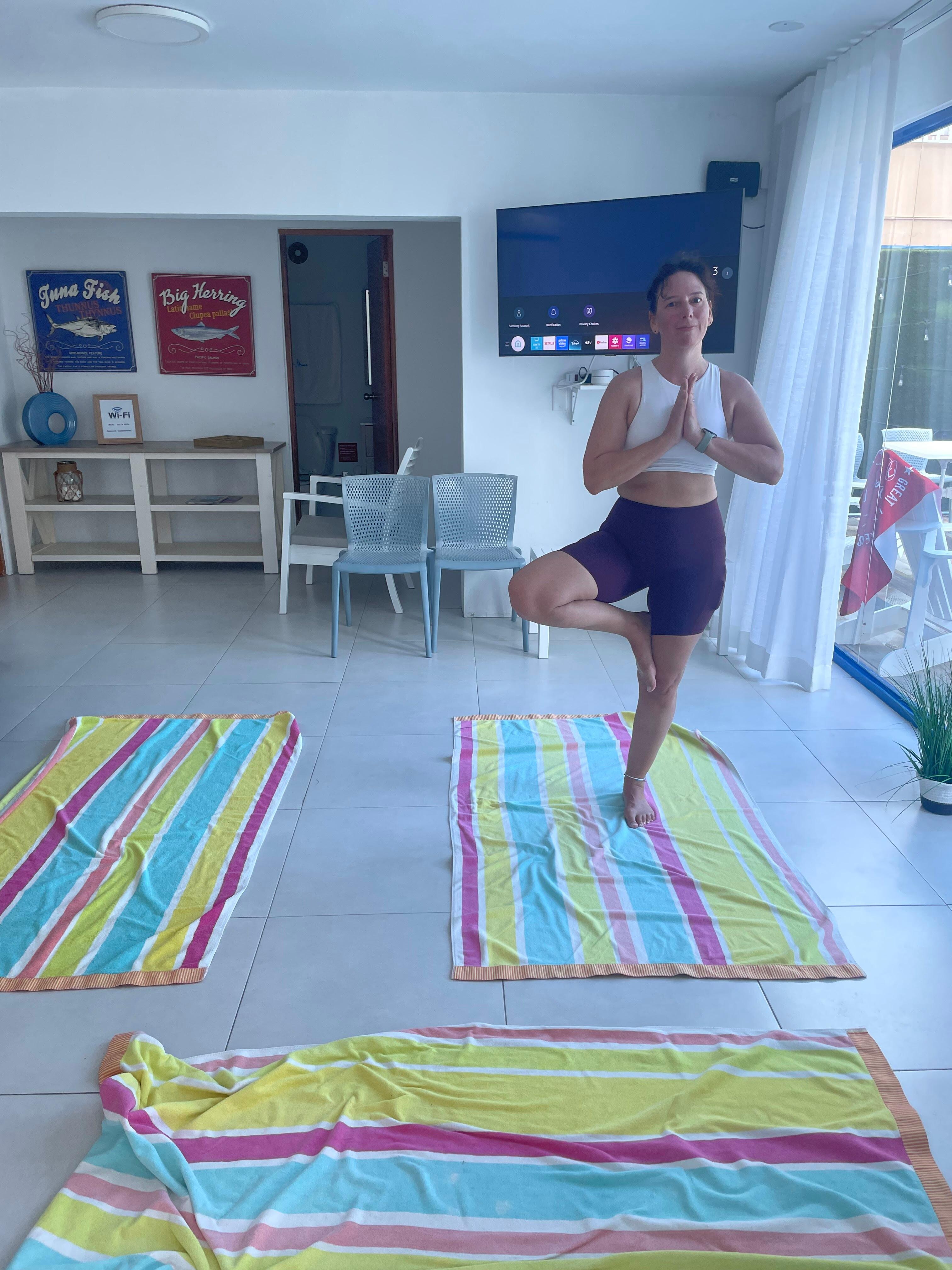 Yoga in the pool house