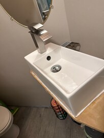 This tiny sink from IKEA has been flowing me around for years!!