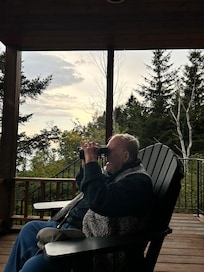 Karl surveying the lake from one of the decks