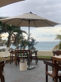 View from tables outside store/restaurant