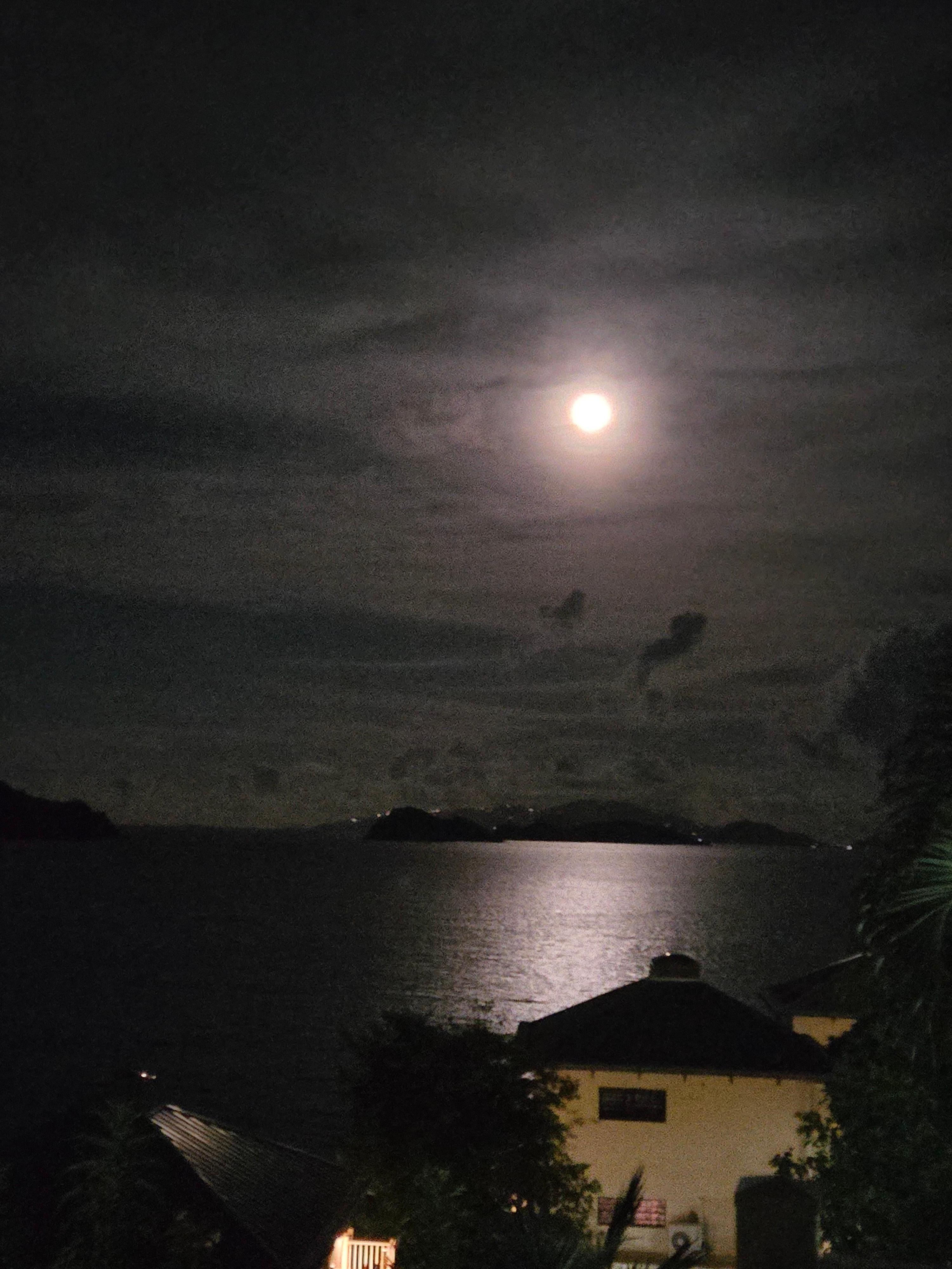 Full moon view from the patio