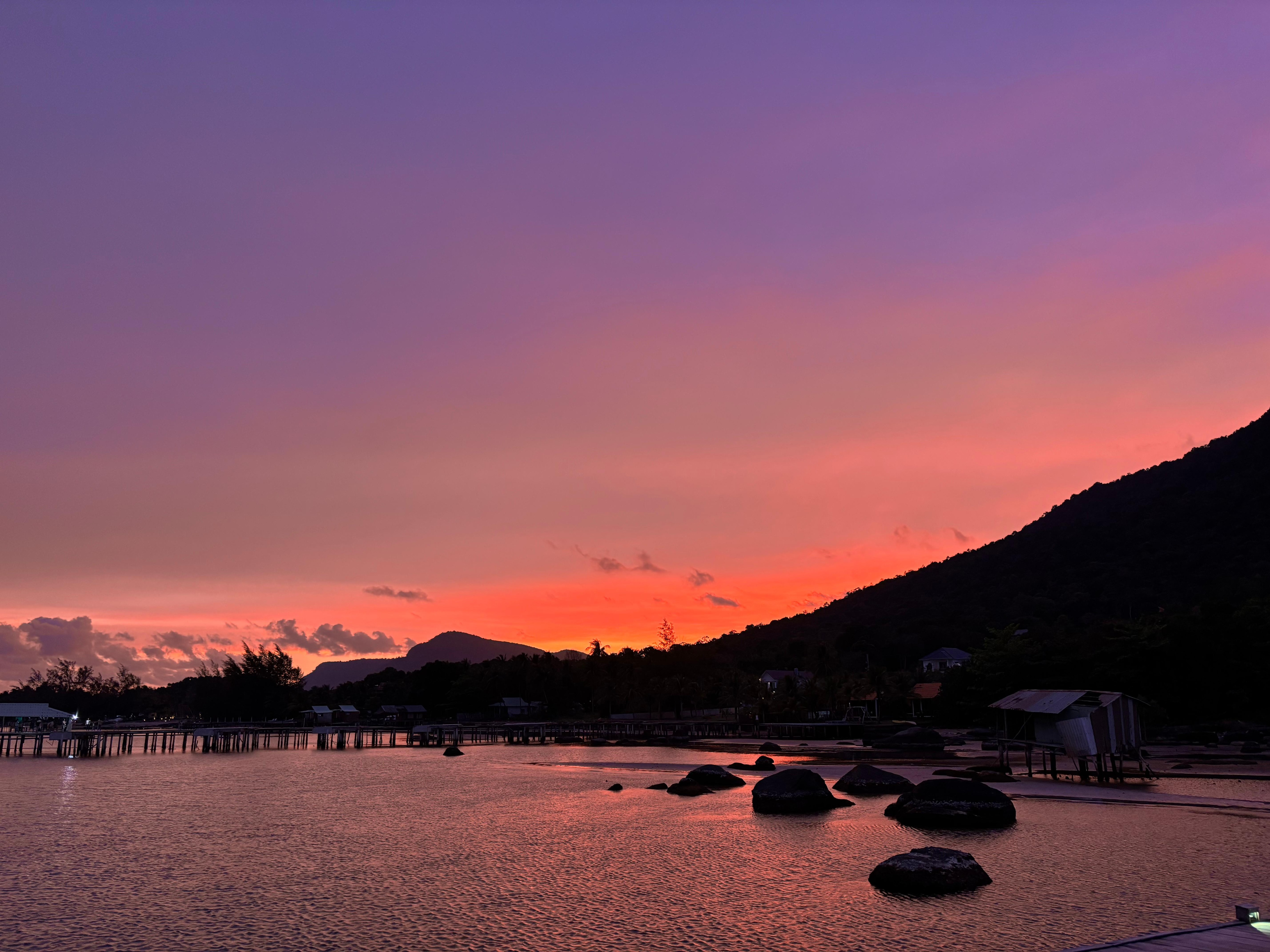 Sunset from the back of our cabin 