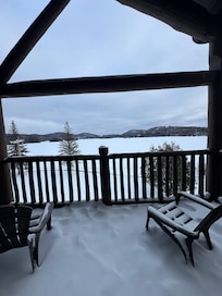 Balcony view on lake