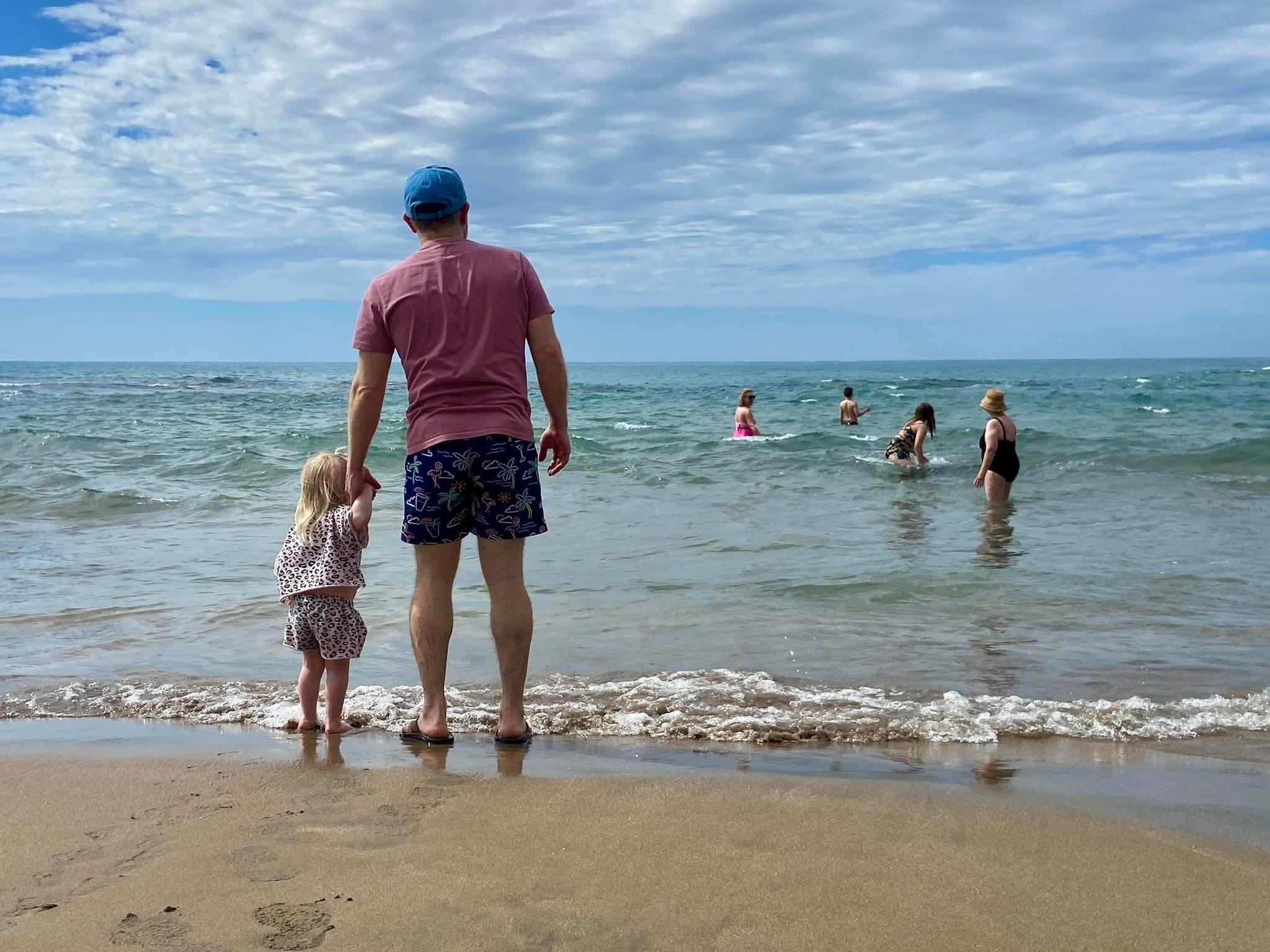 Beautiful surf was shallow