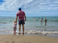 Beautiful surf was shallow