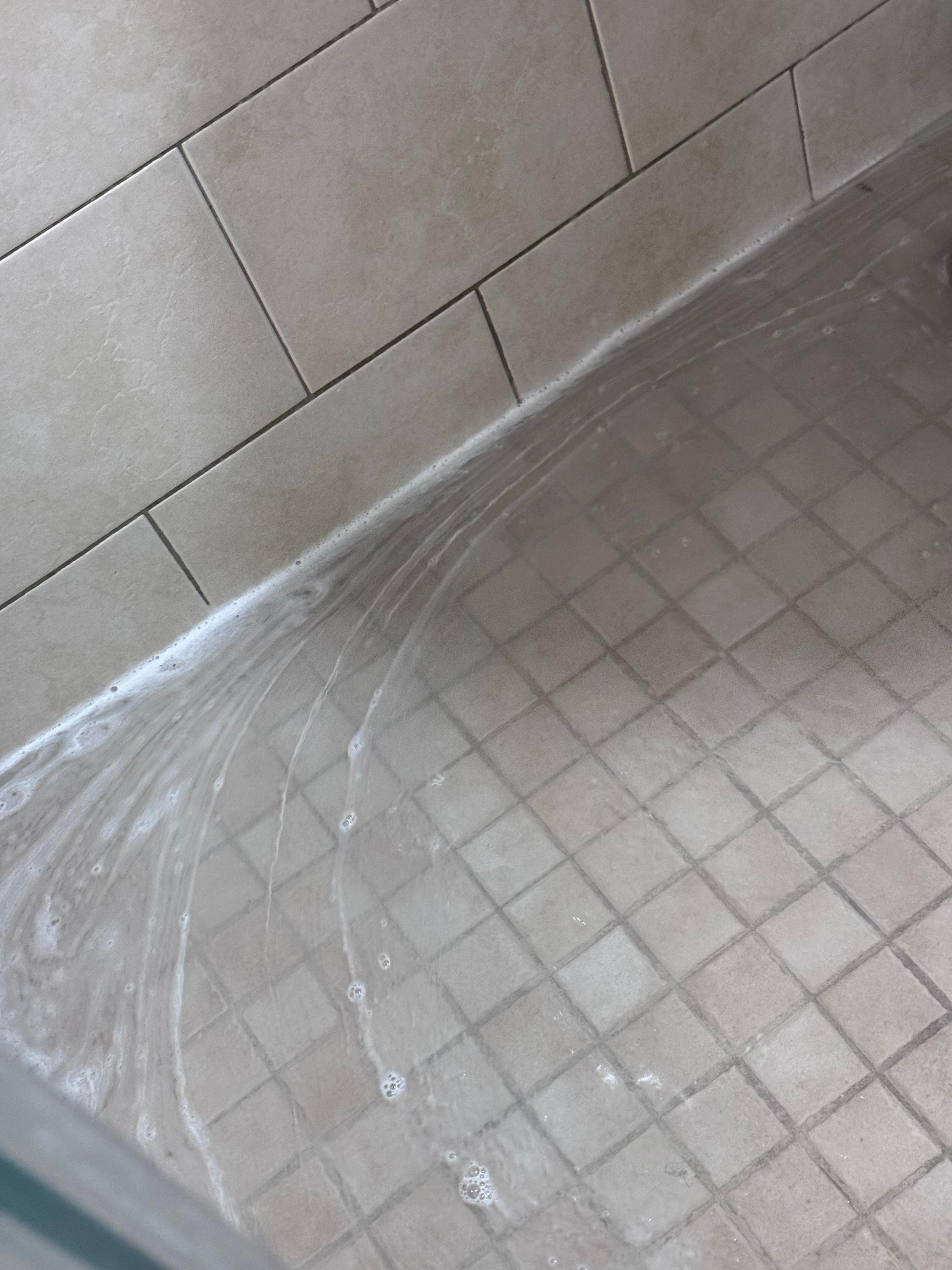 Improper drainage in shower 