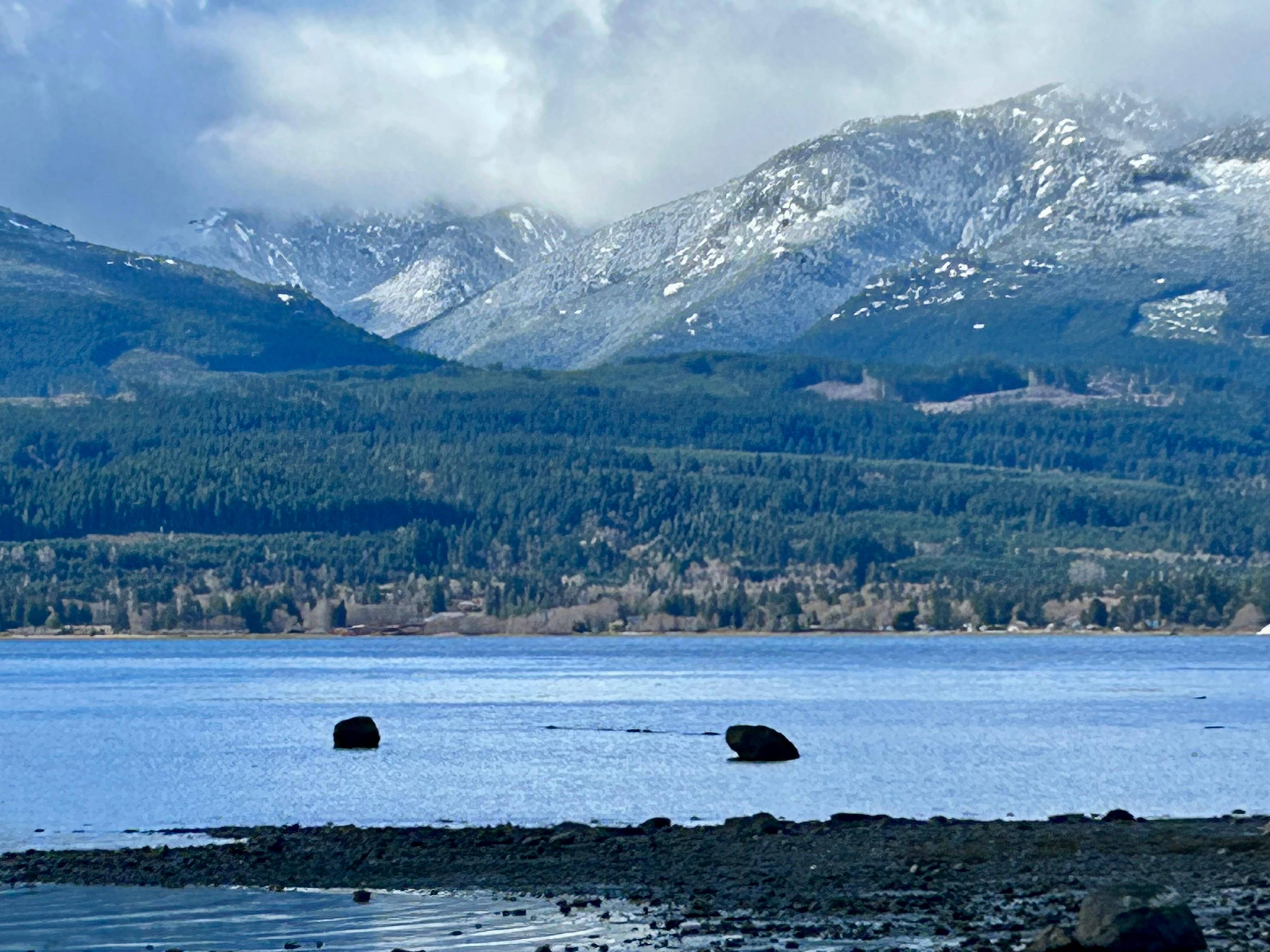 Mountain view across the strait 