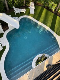 We wanted a pool slide from up here!