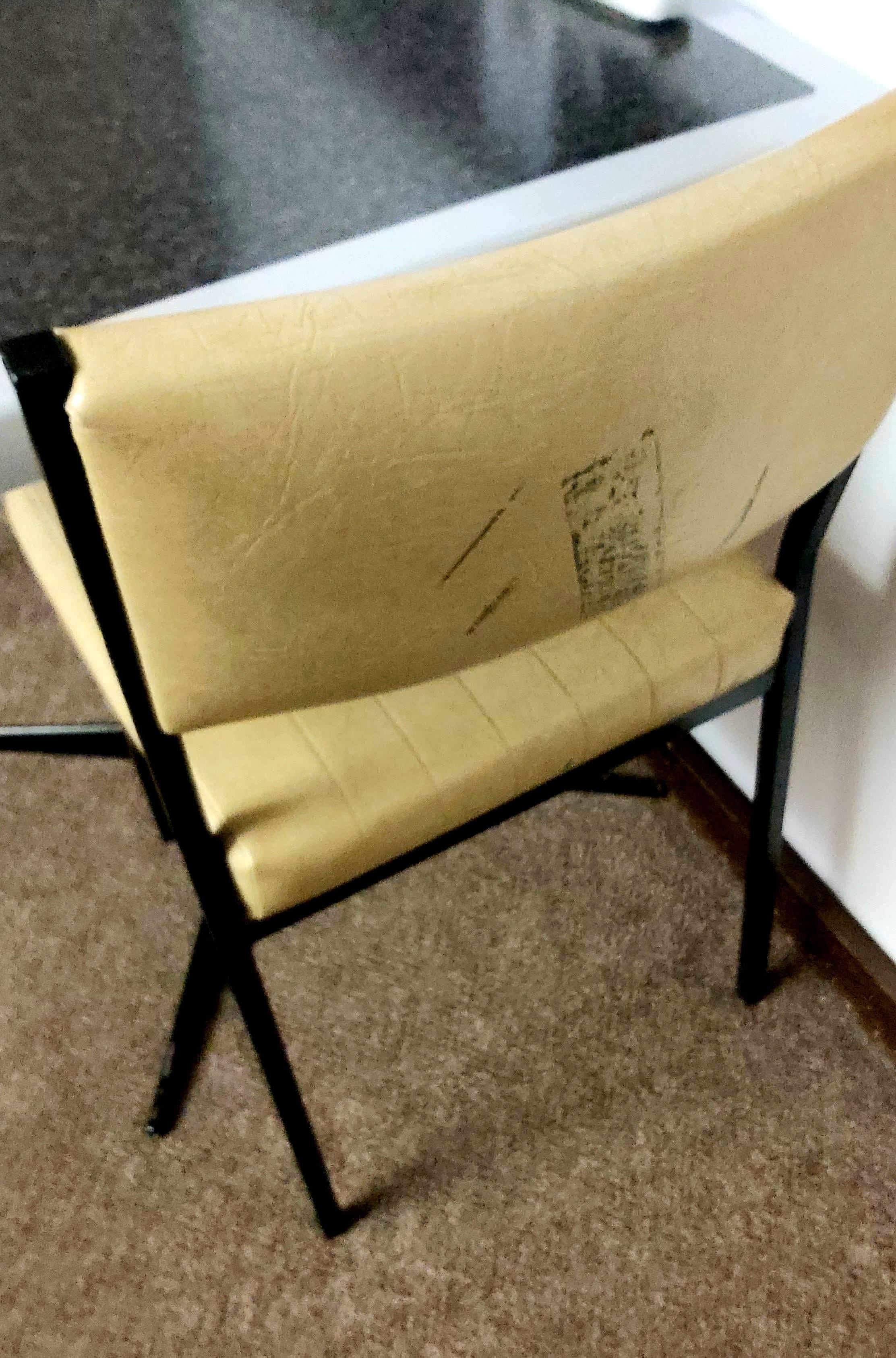 Marks on the back of the chair