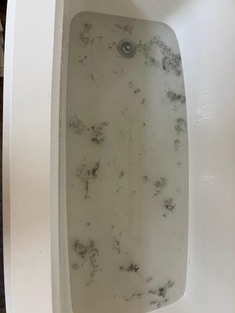 Tub water after cleaning the AC filters