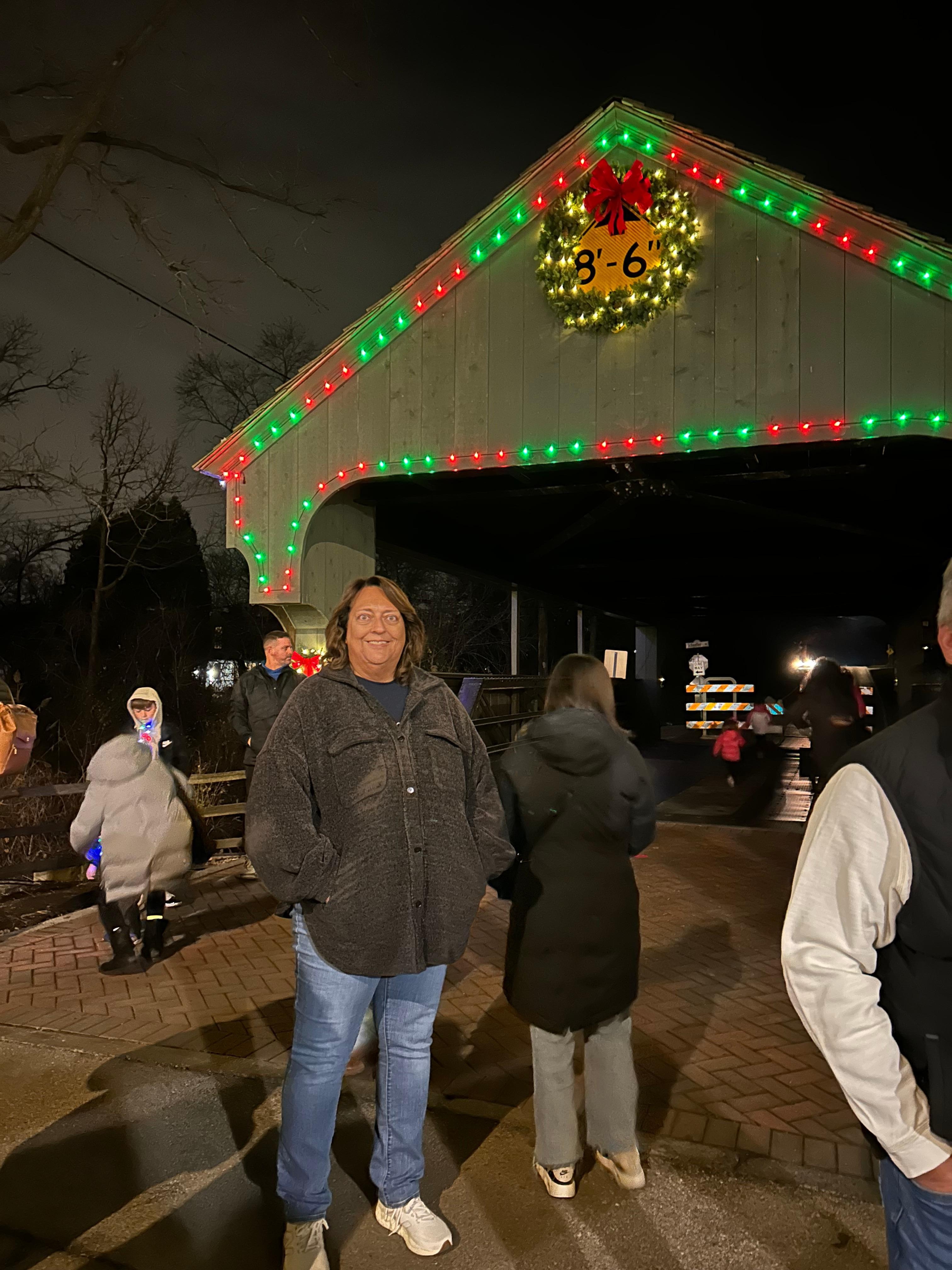 Long Grove IL. Went for opening for Christmas start    Famous bridge in Haulmark movies 