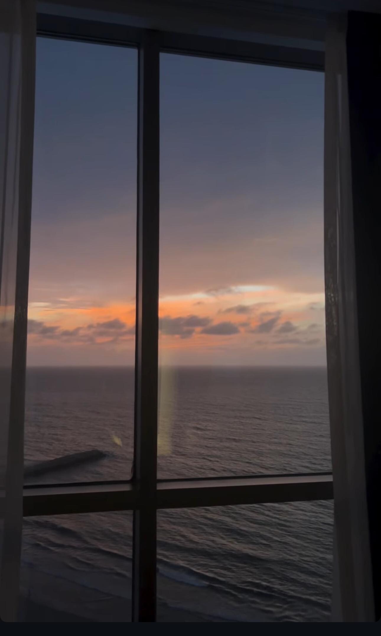 Watching sunsets from the room. 