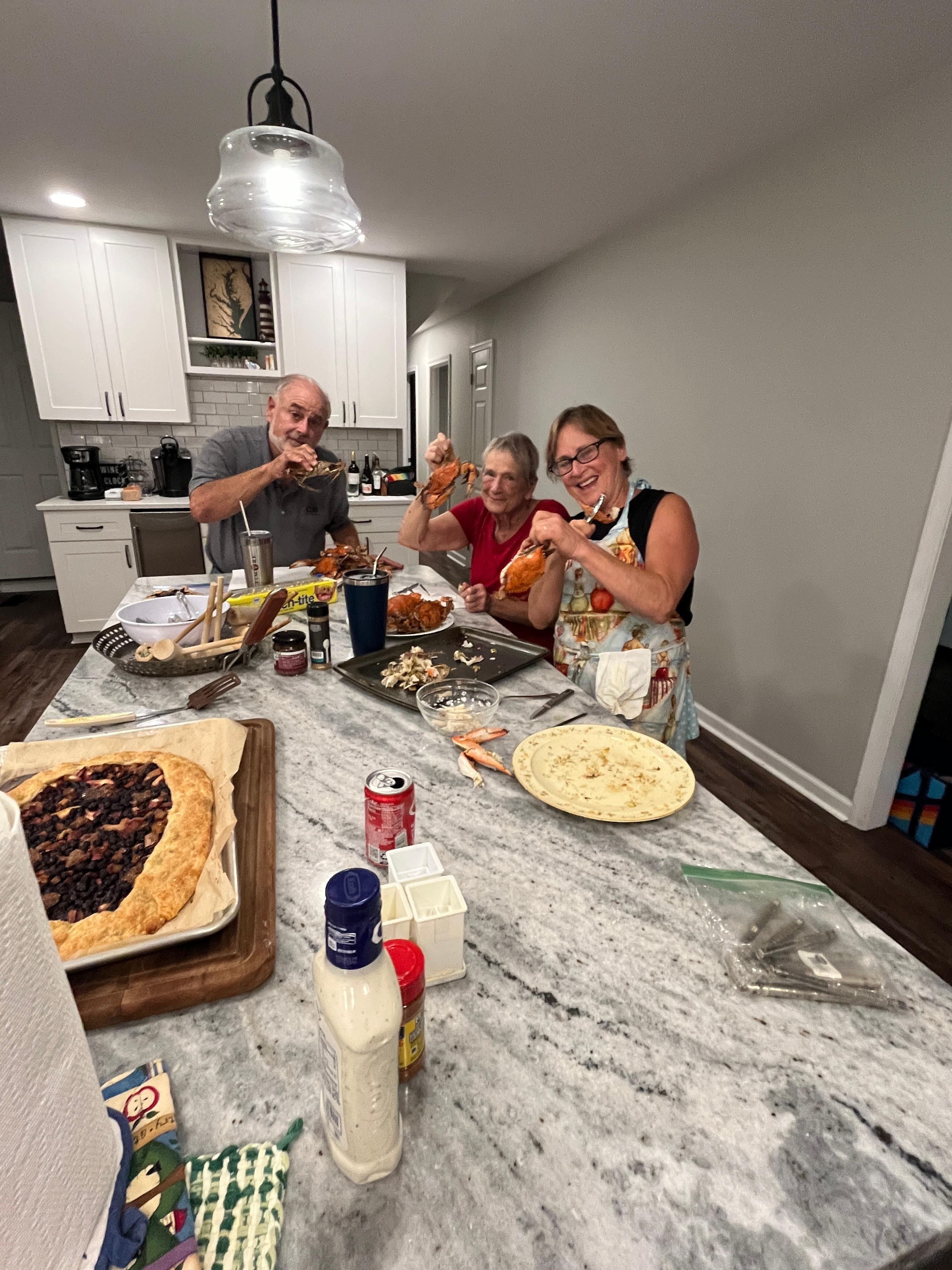 Picking the rest of the uneaten 1/2 bushel of crabs