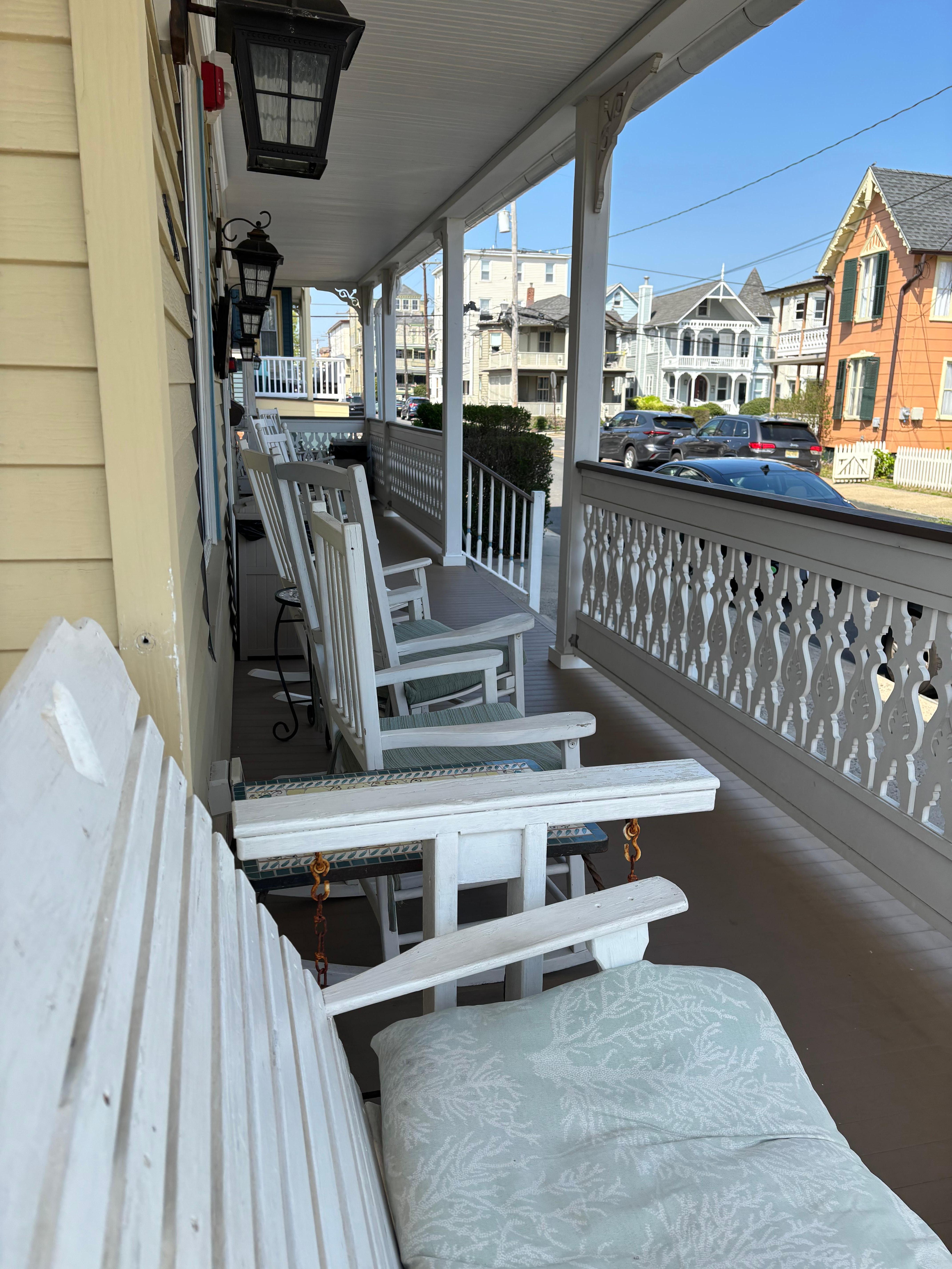 View of porch swing 