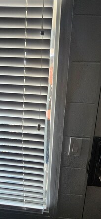 Large gaps in blinds where people could see in.