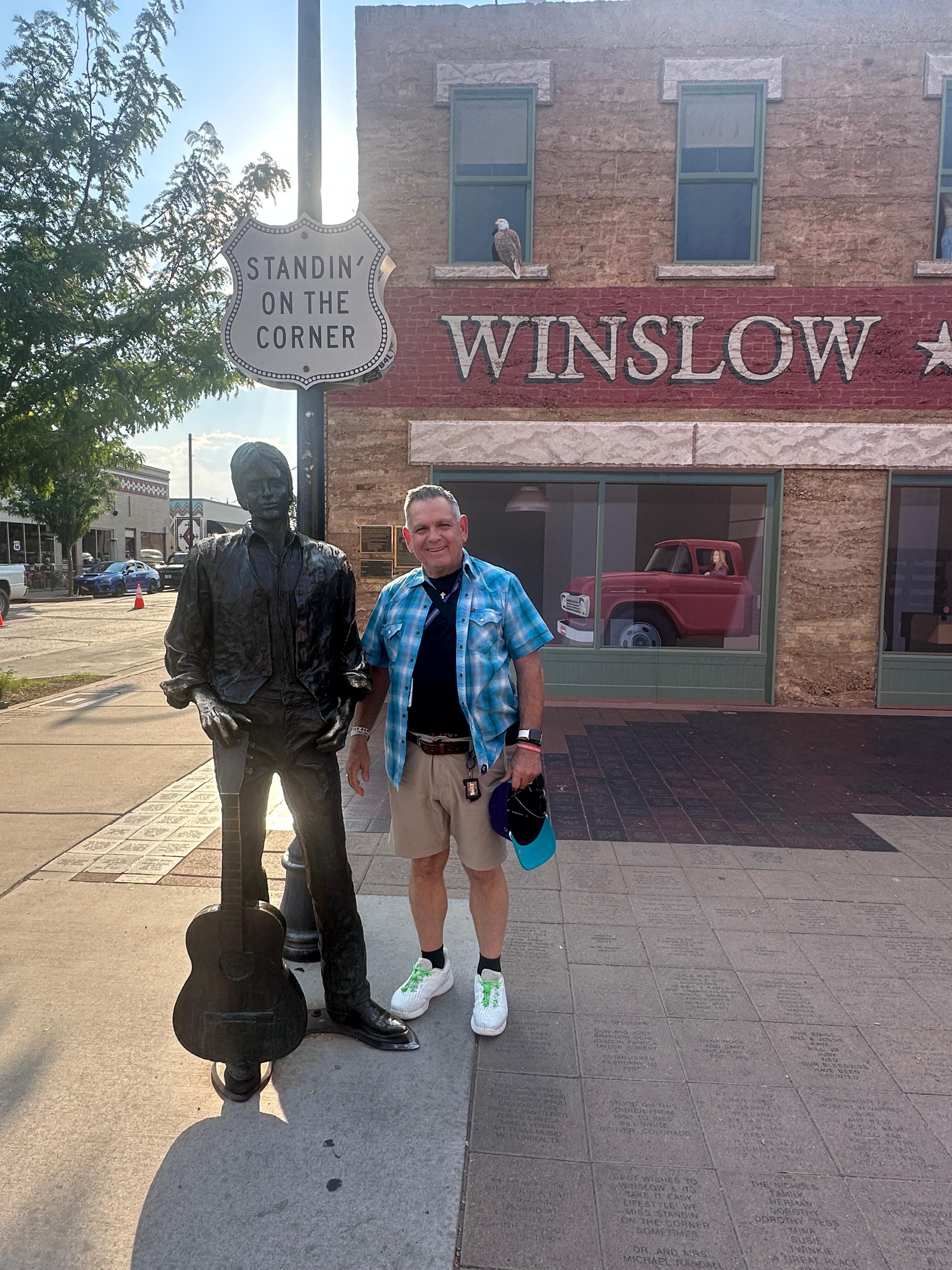 Well, I’m standing on a corner in Winslow Arizona, such a fine sight to see…Take it Easy. 