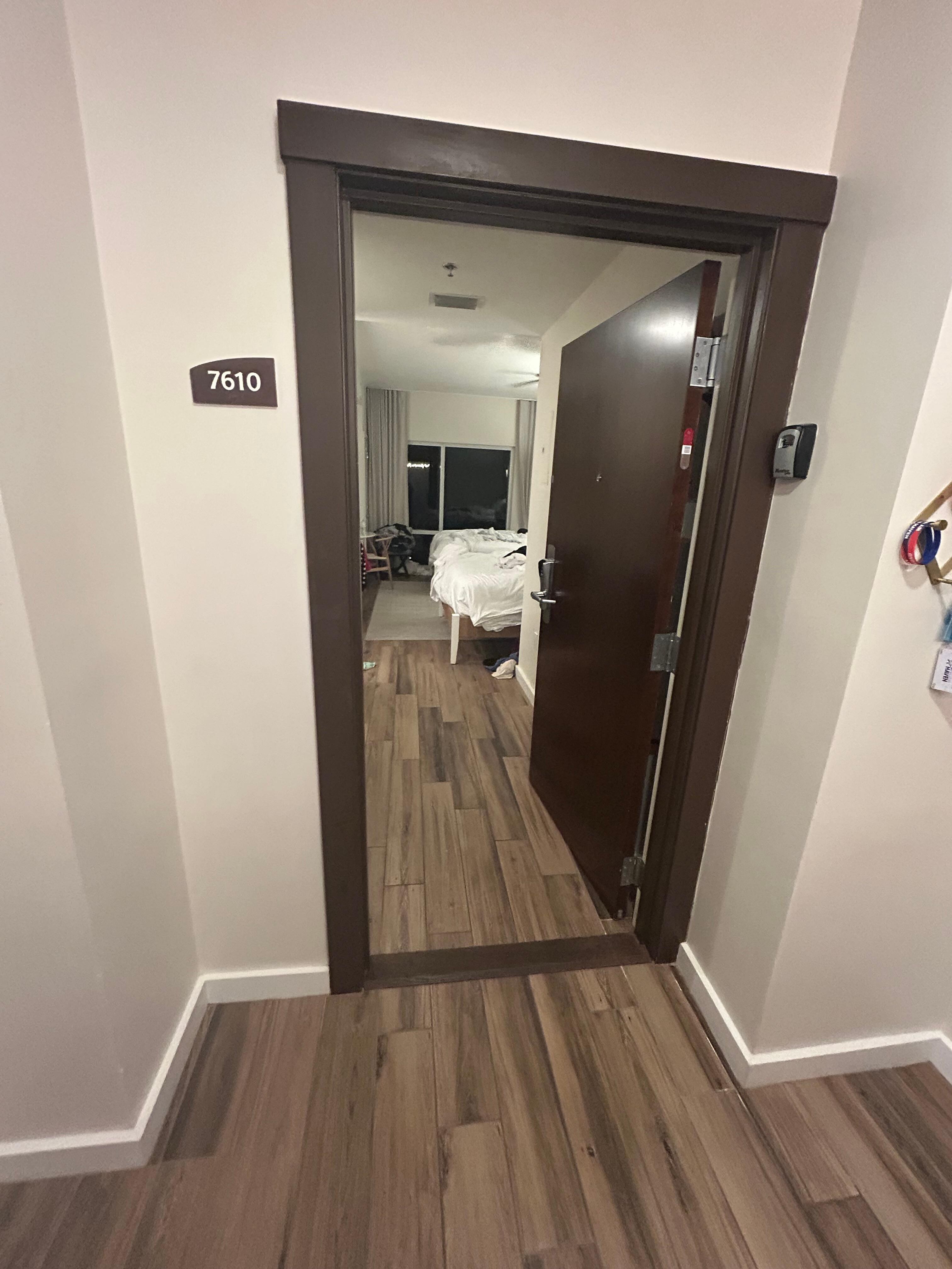 One room studio entrance off foyer. 