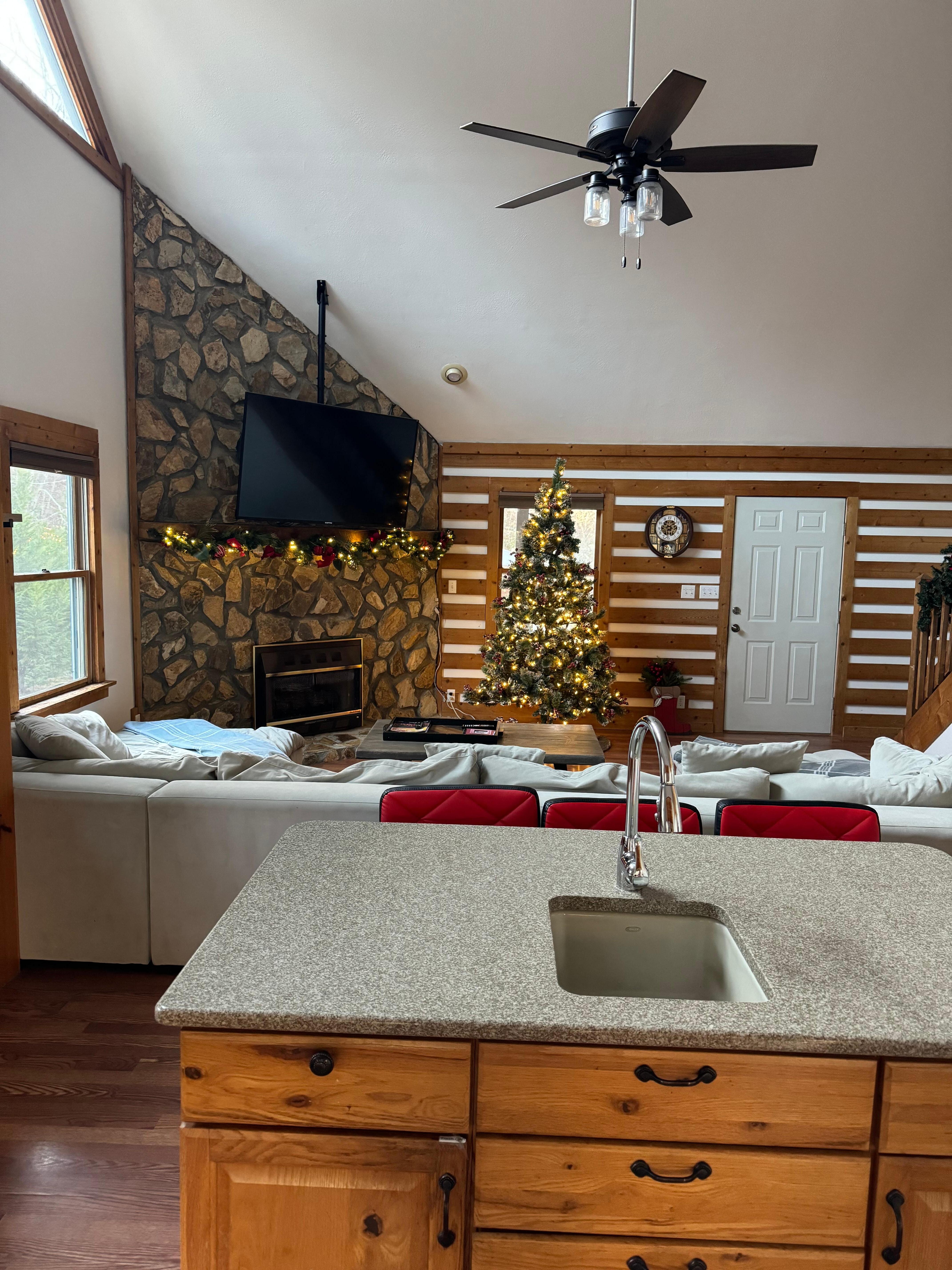 Looking in the living room from the kitchen. 