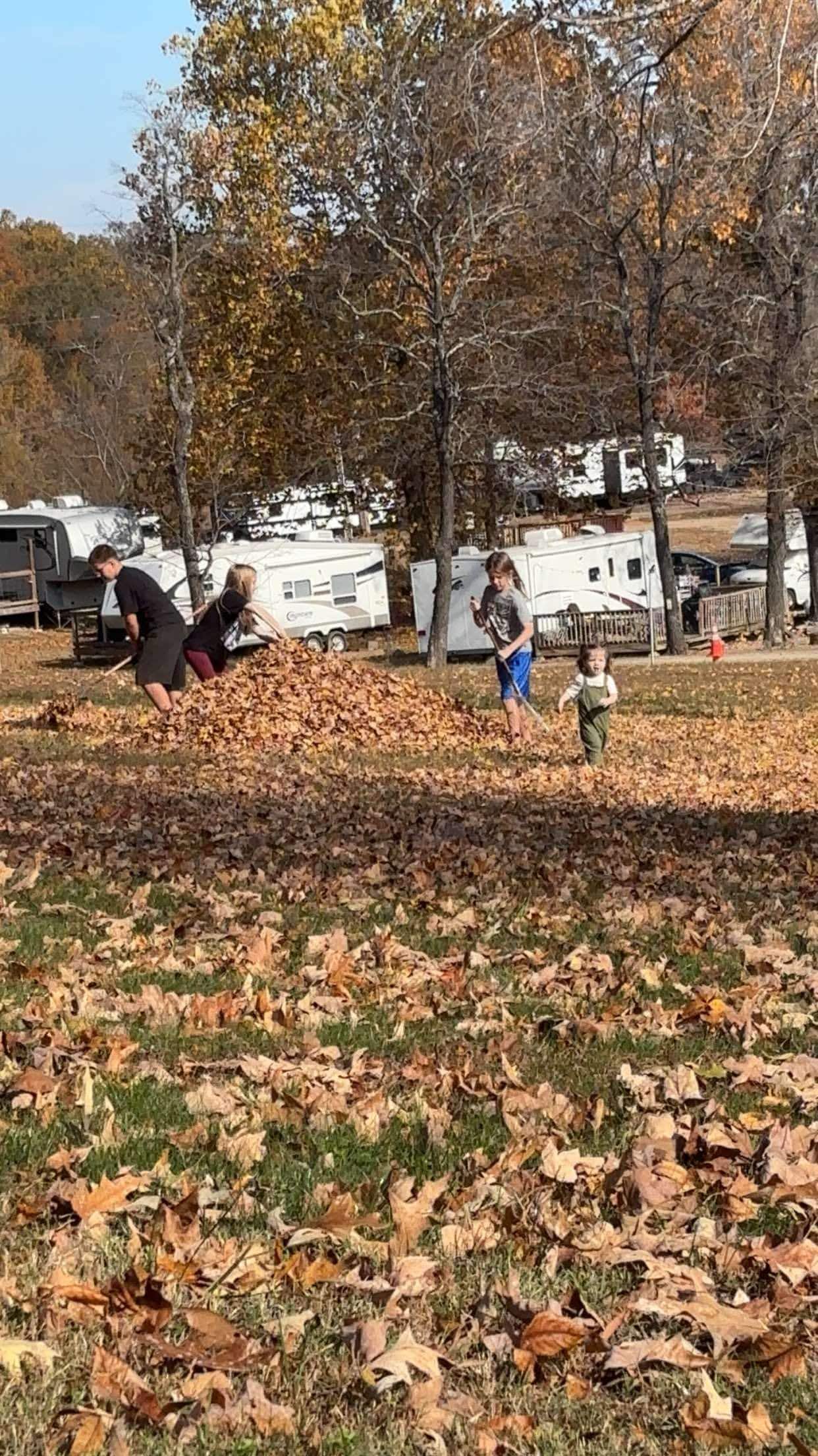 Our girls with new friends.