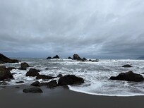 Our walk on the beach from just north of the cabin to as far south as the tide would allow.