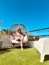 Great hang out areas for us!