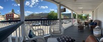 Panorama of the town from the covered balcony