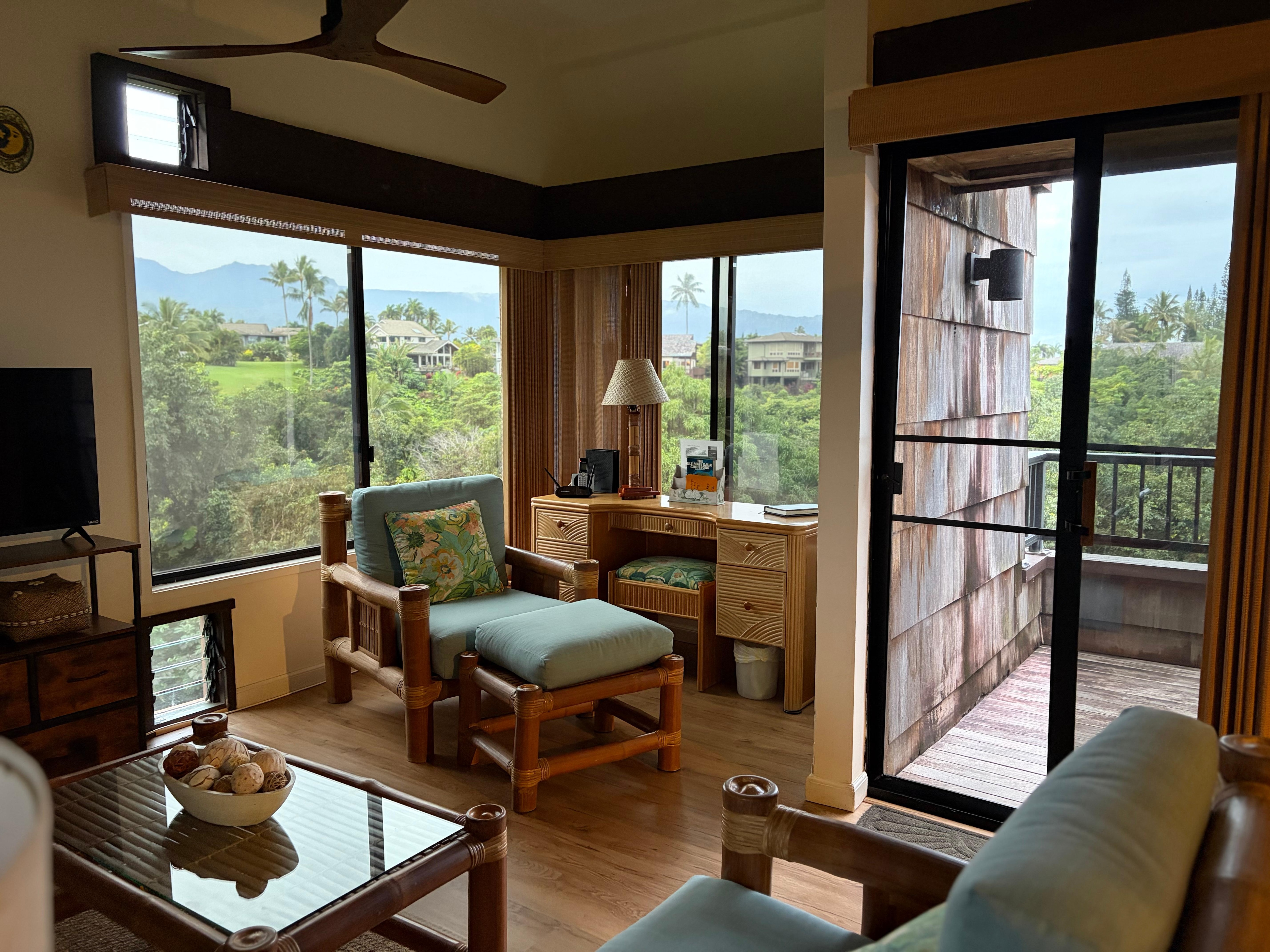 View out of lanai and living room
