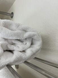 Hair on the bath towels