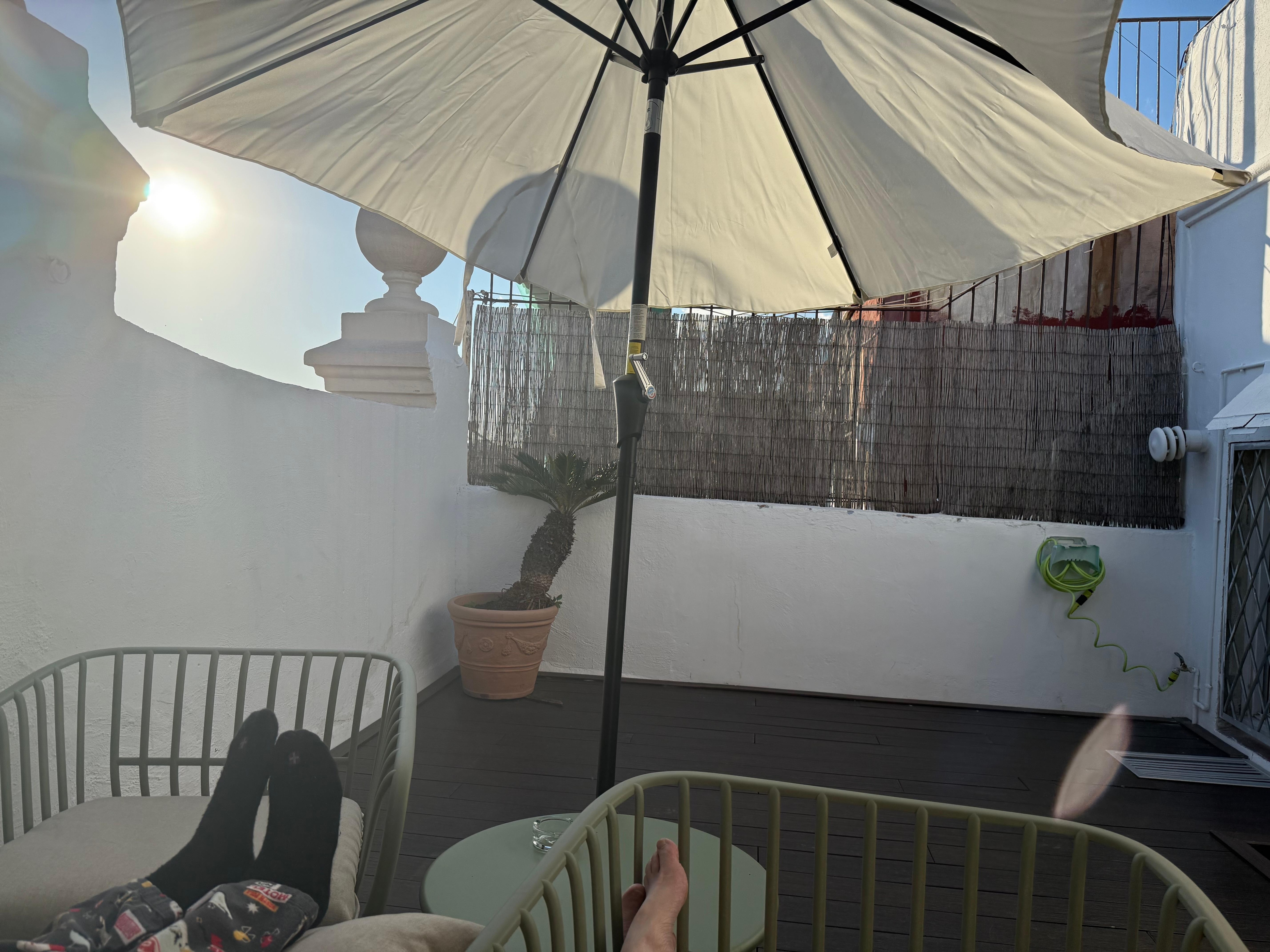 The deck in the early morning.