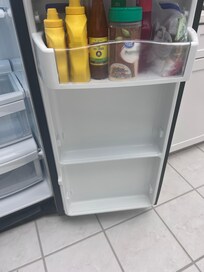 Not all the shelves were in the refrigerator which made less space for food.
