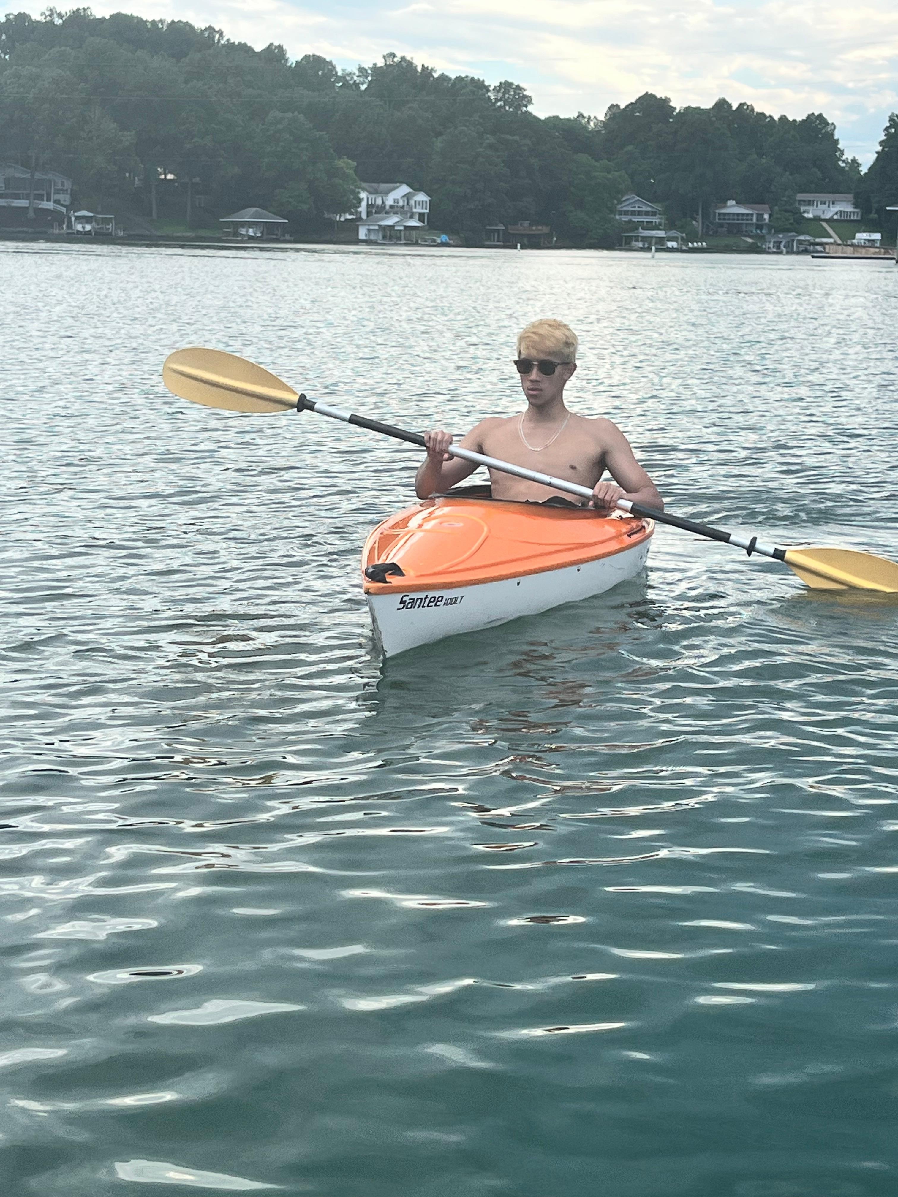 I had forgotten our inflatable rafts at home. This was even better!