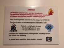 Warning about food in your room