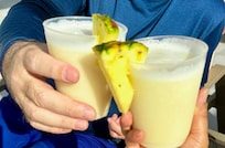 Pina coladas by the pool.