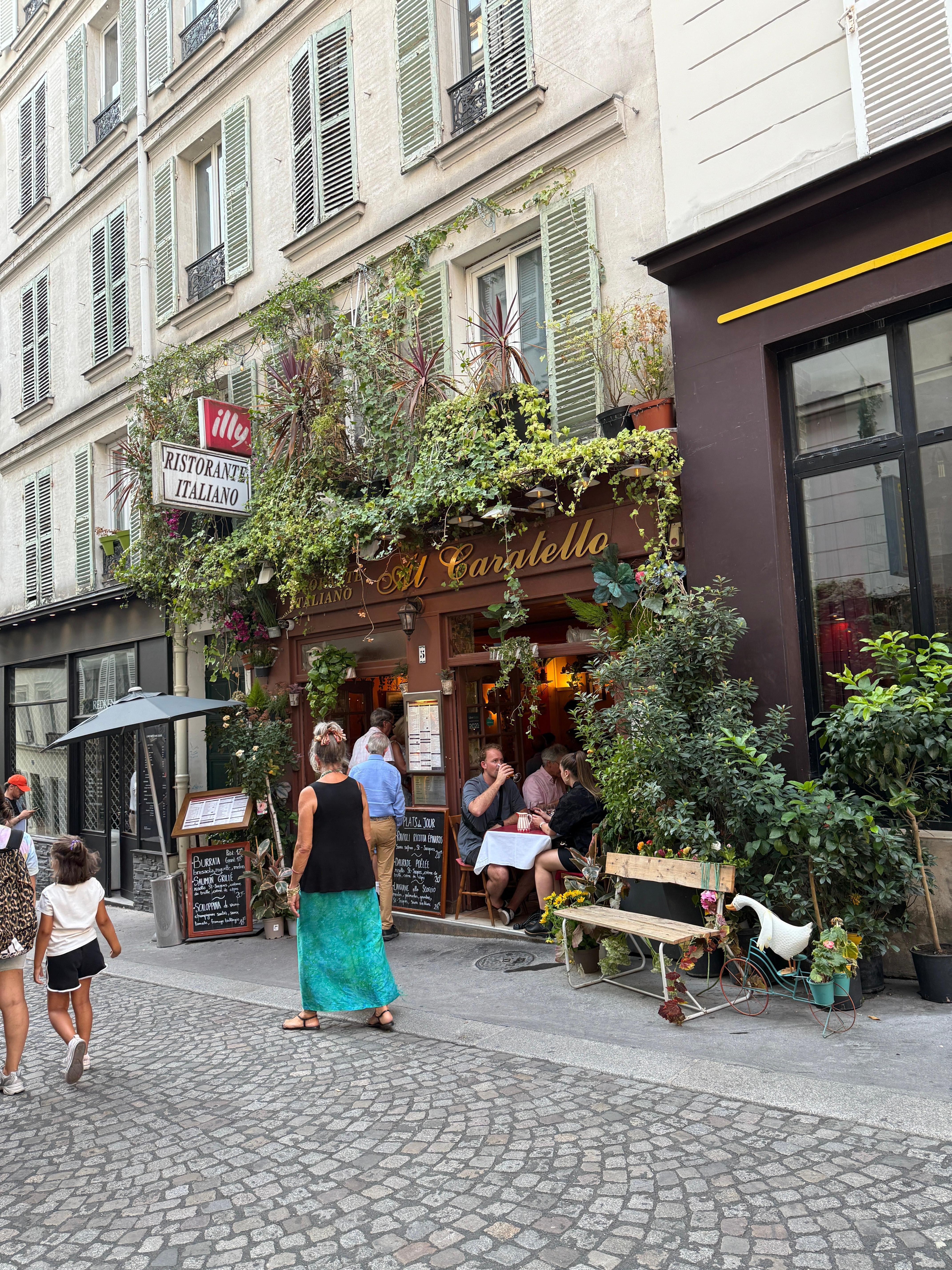 1 block from the apartment. We did not eat there, it just looked so charming! 