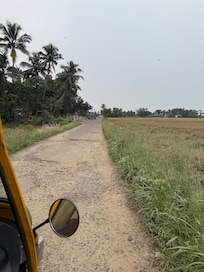 Access road with potholes