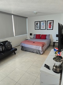 Bedroom with a queen bed and down pillows that were so comfortable.