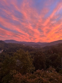 Sunset views from the cabin.