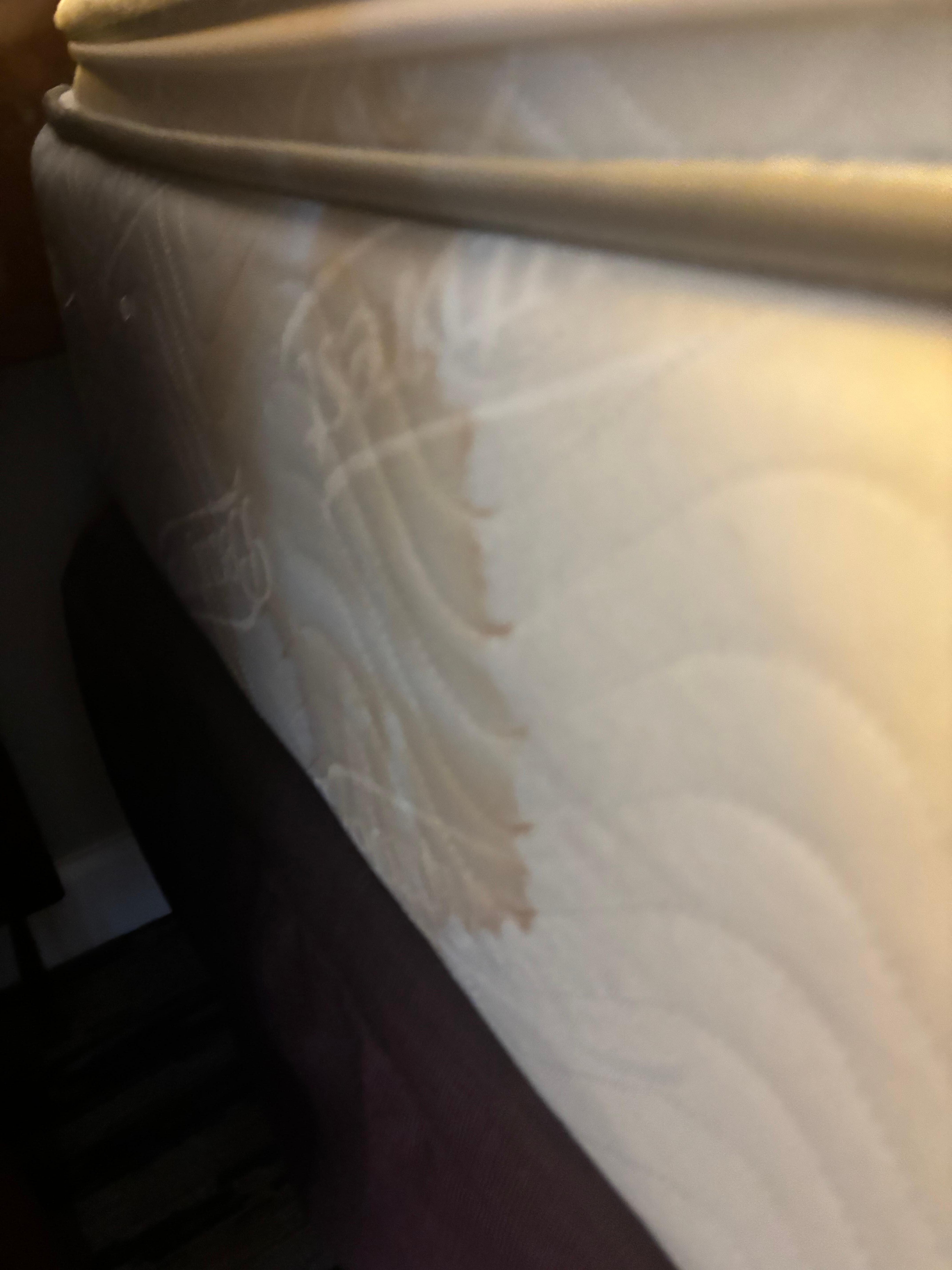 The mattress had a  very nasty stain on it. Body fluids. Disgusting and unacceptable! 