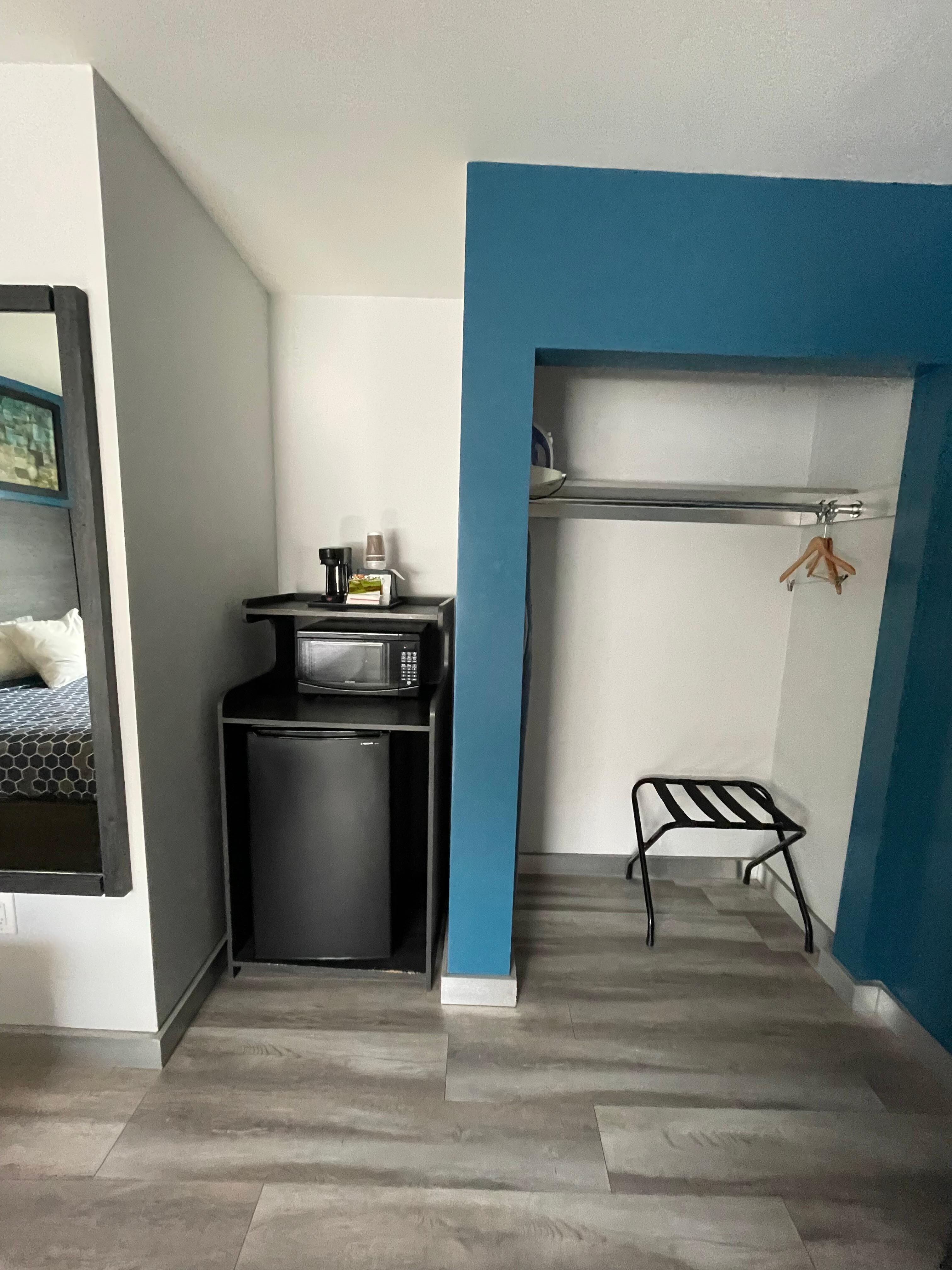Microwave & mini fridge available in unit.