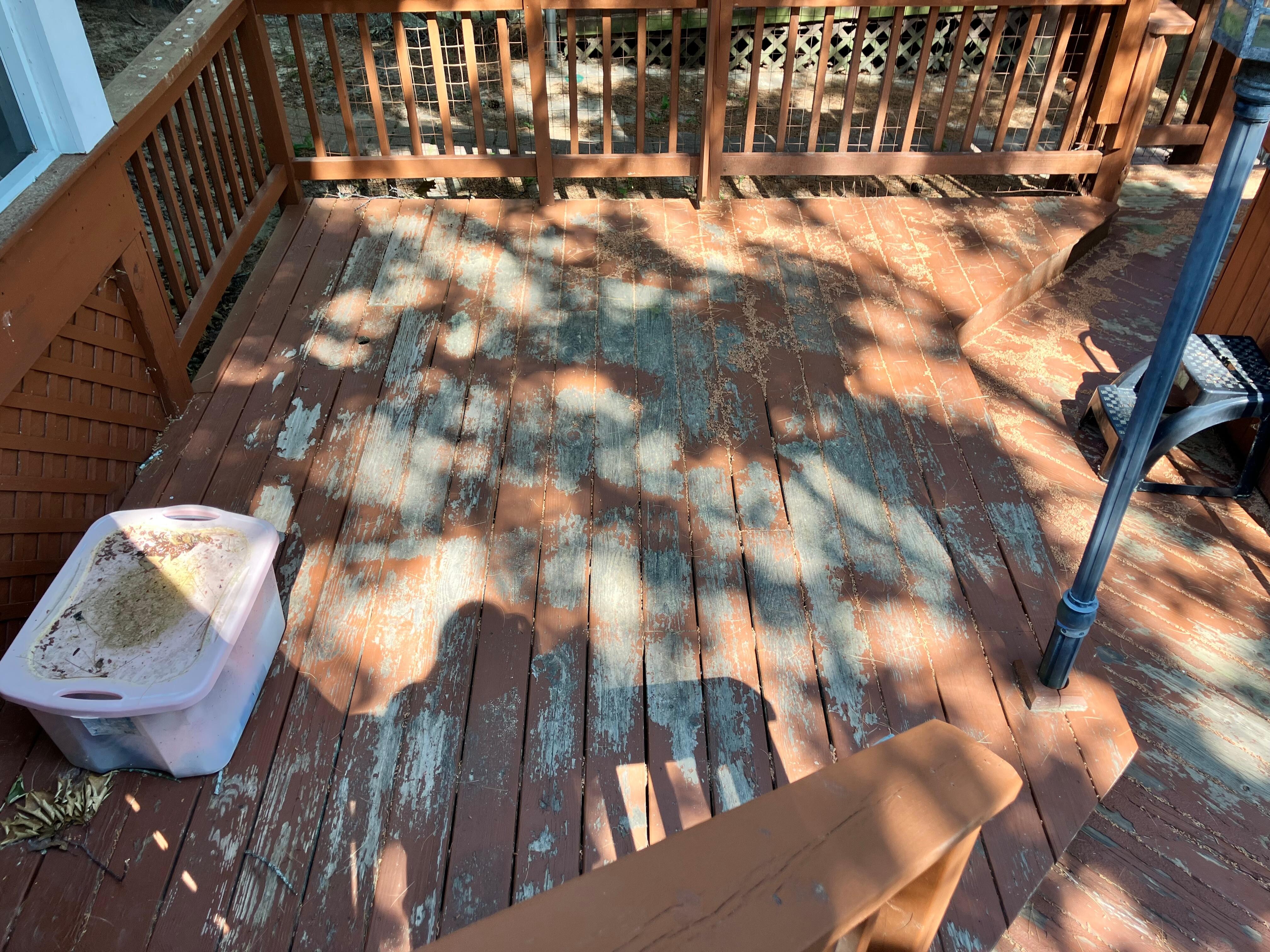 Deck very worn 