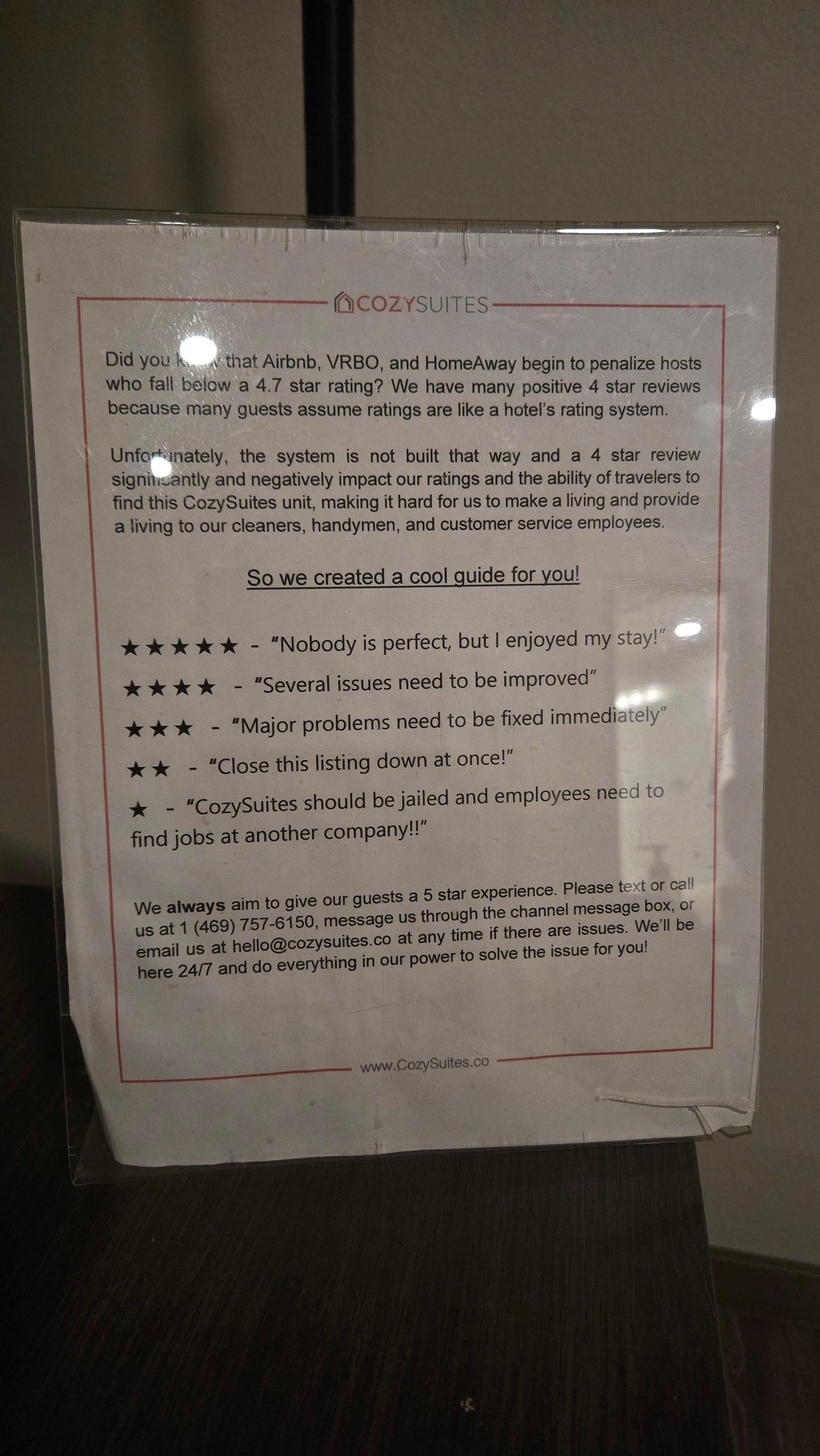 Thought their rating system was odd