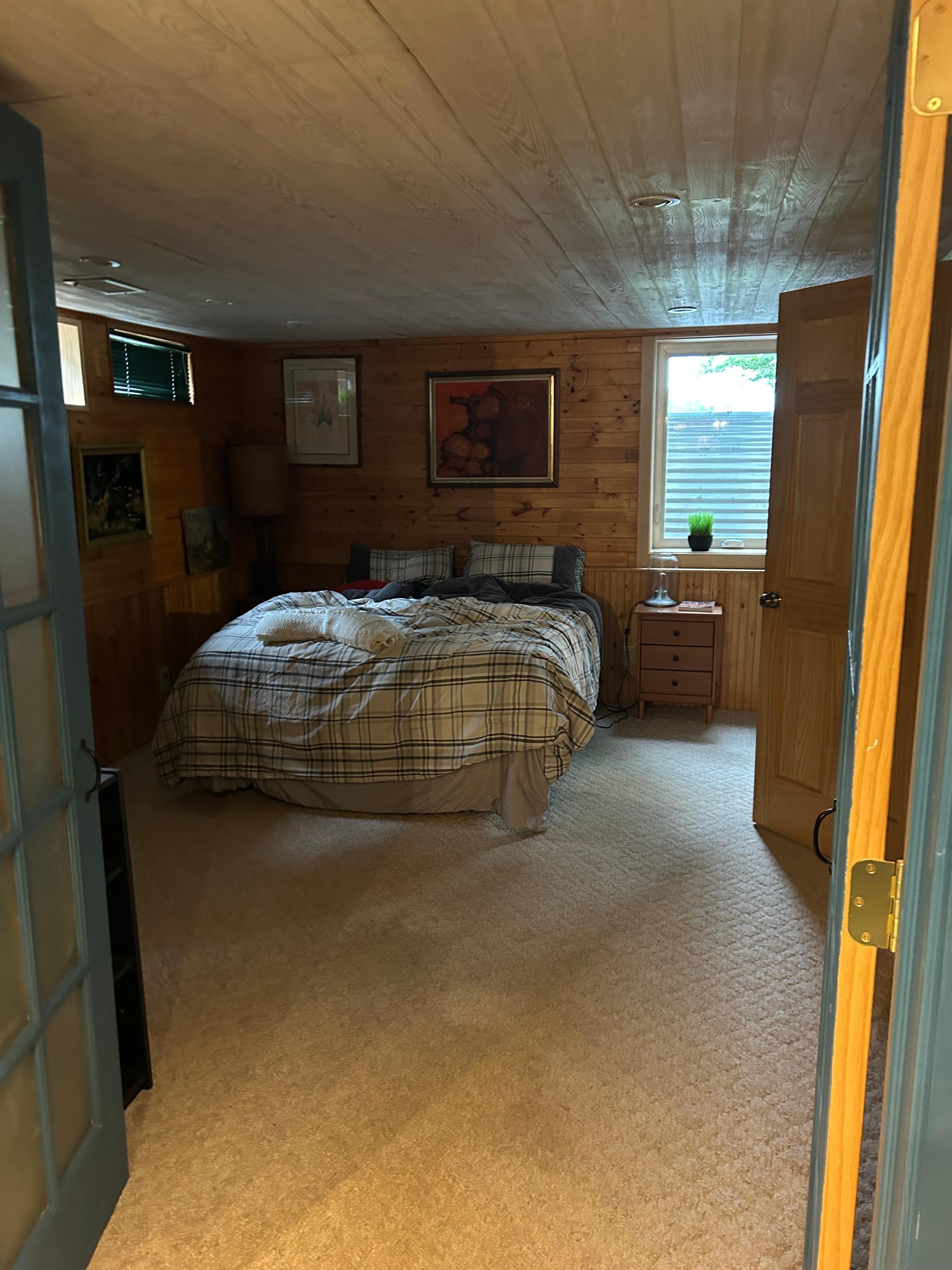 The basement bedroom 