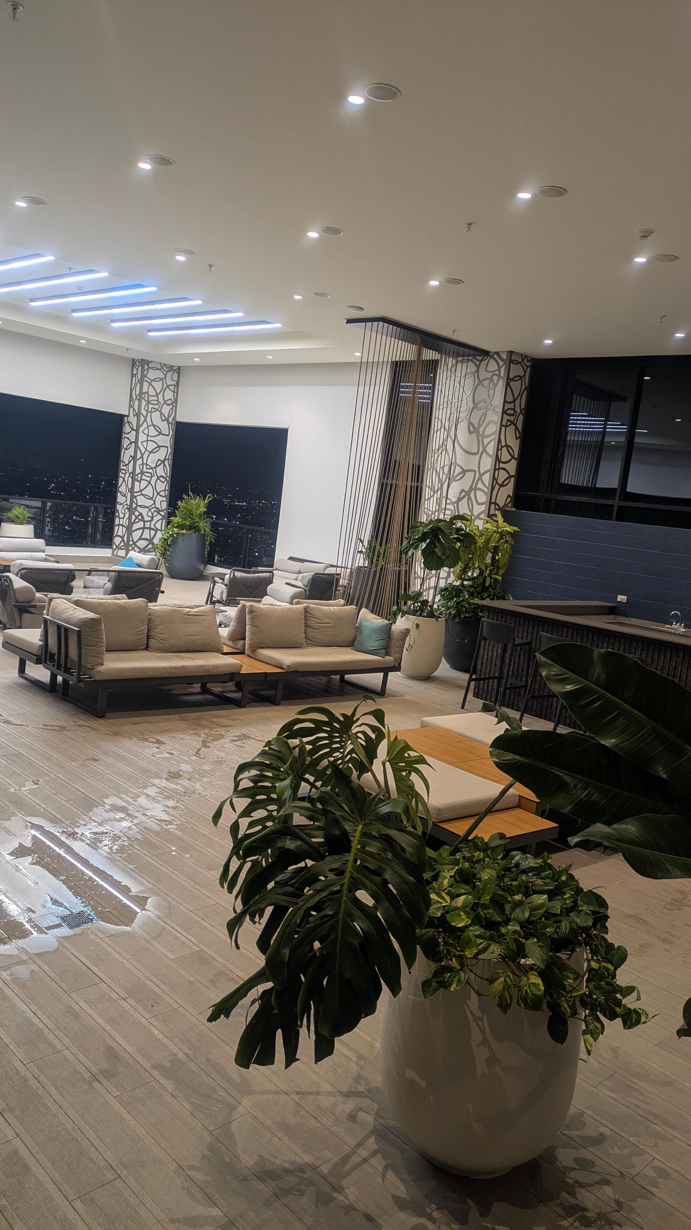 Open area next to the pool