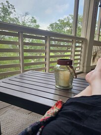 Relaxing on the porch