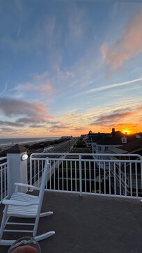 Beautiful sunset views from rooftop deck.