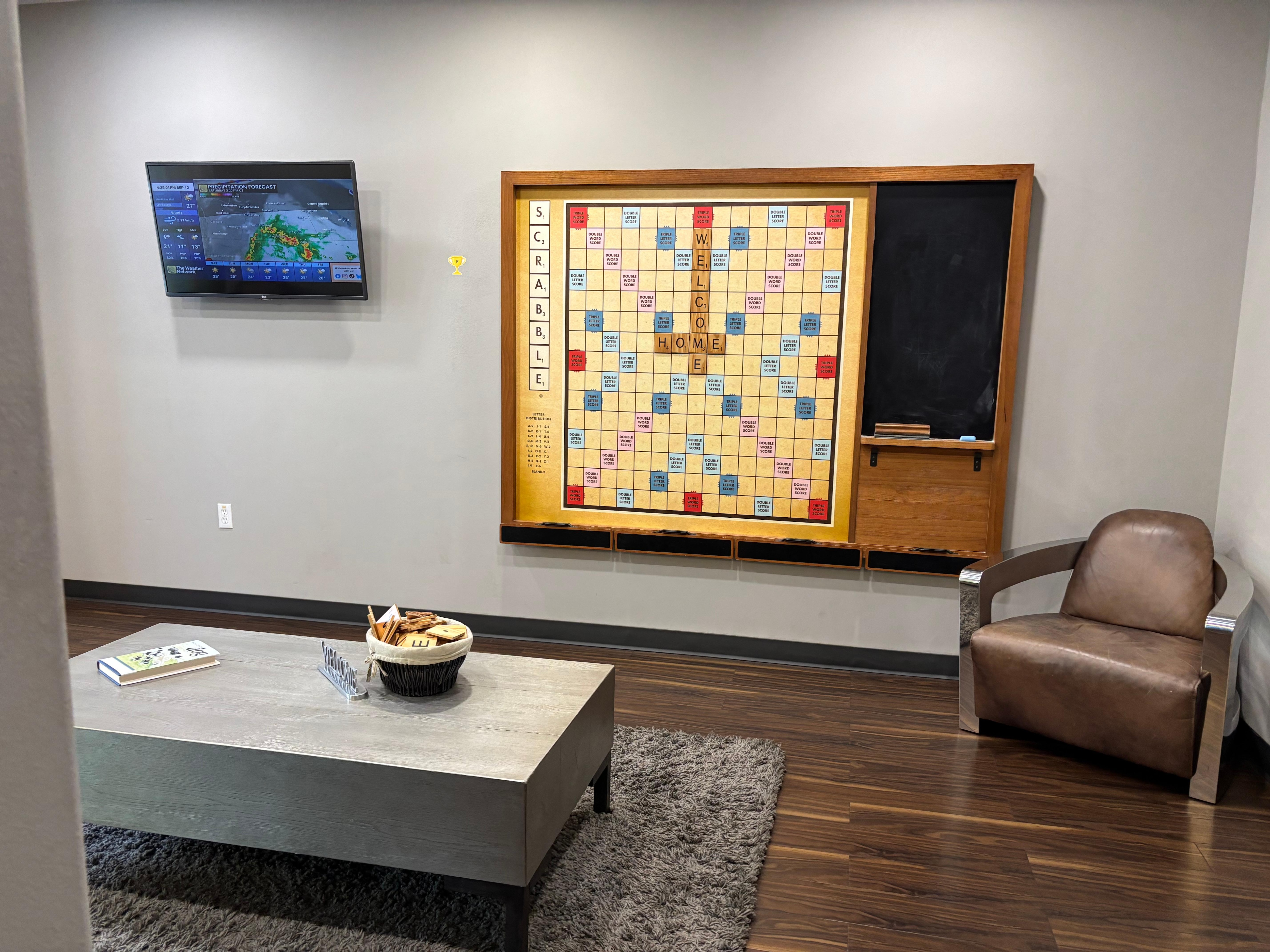 Game room on a rainy day 