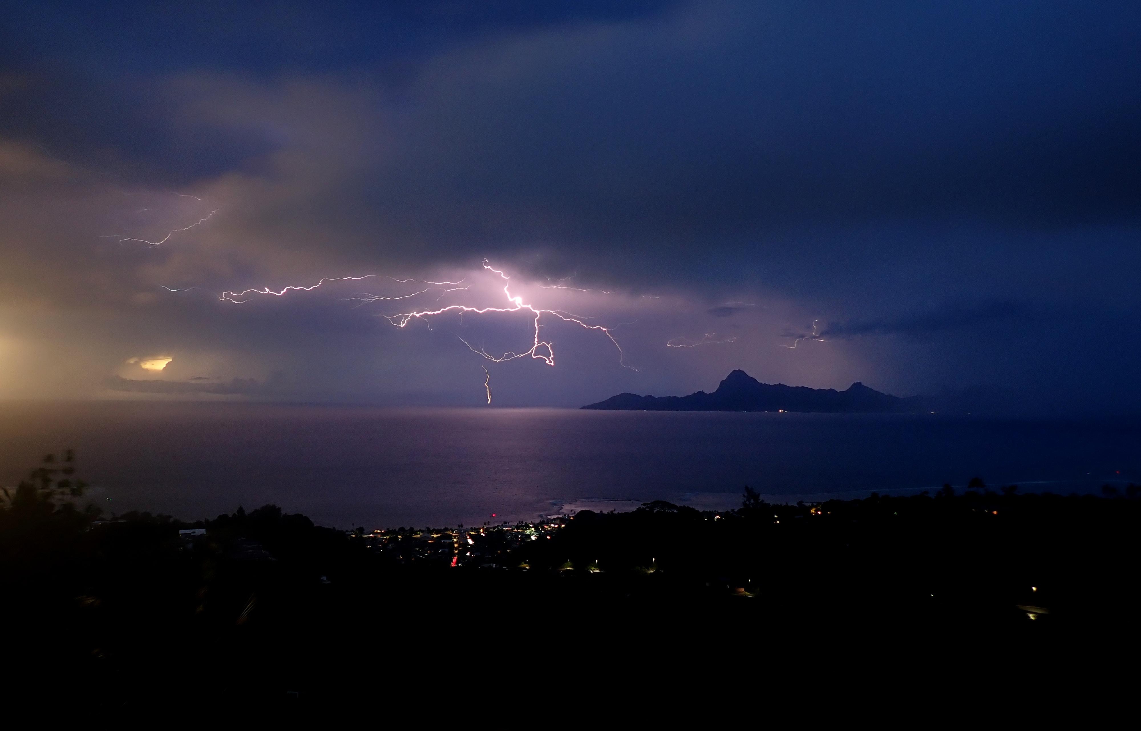 Thunderstorm at sundown