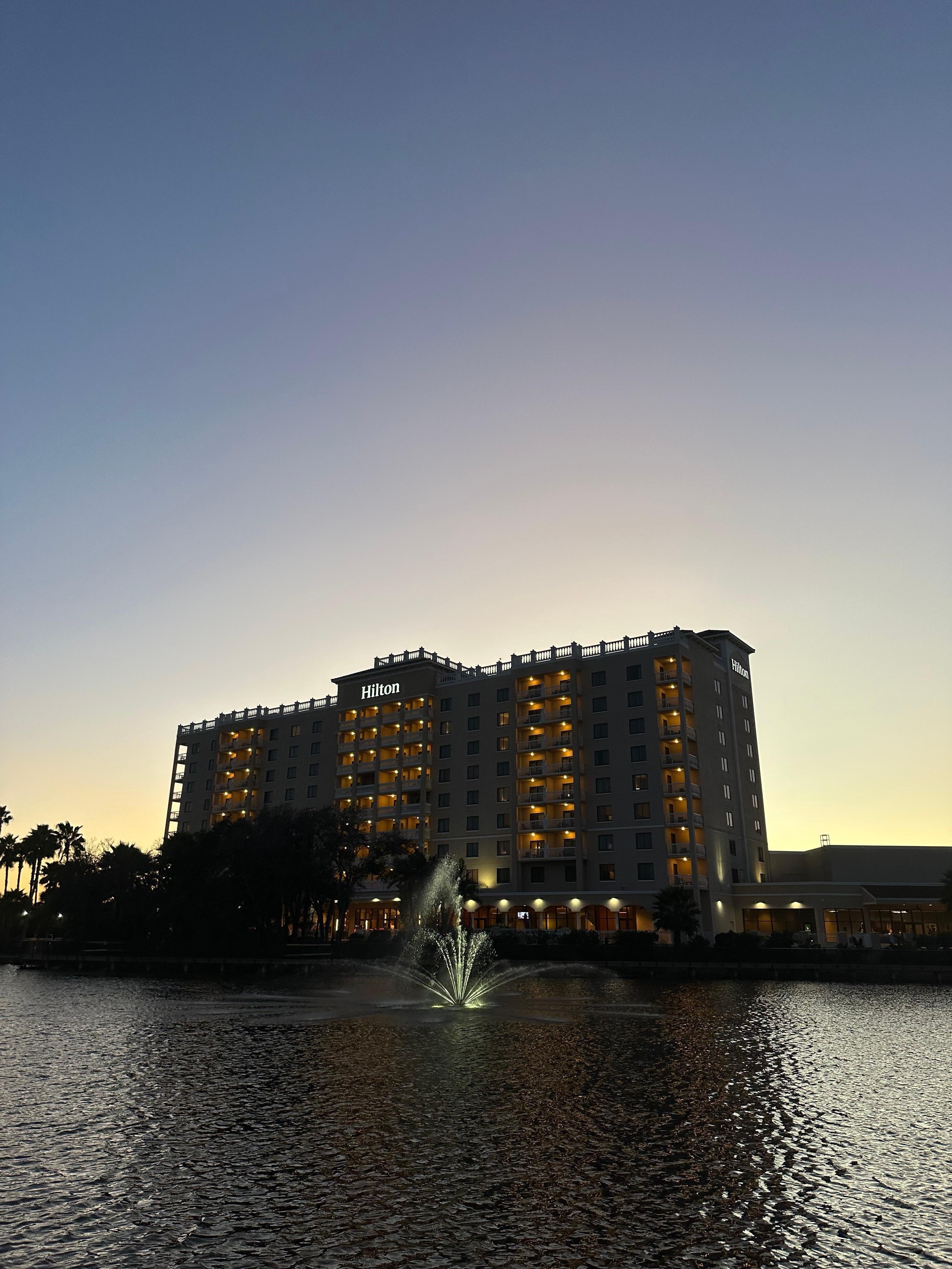 Sunset behind the hotel !