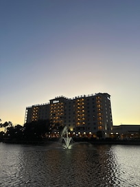 Sunset behind the hotel !